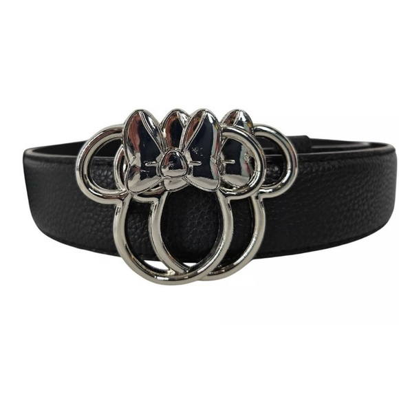Disney Accessories - Disney Black Belt with Silver minie mouse Buckle